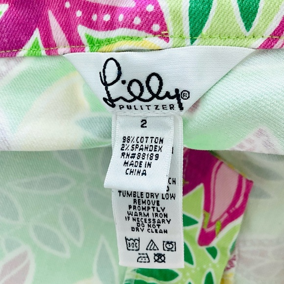 Lilly Pulitzer Summer Fling Butterfly Sequin Crystals Jeans Size 2 Cropped Pants - Picture 6 of 6